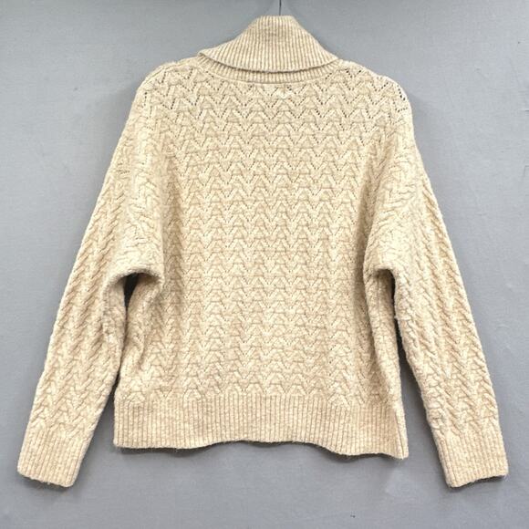 Old Navy Sweater L Turtleneck Knit Cozy Warm Soft Cream Neutral Capsule Preppy - Picture 4 of 14